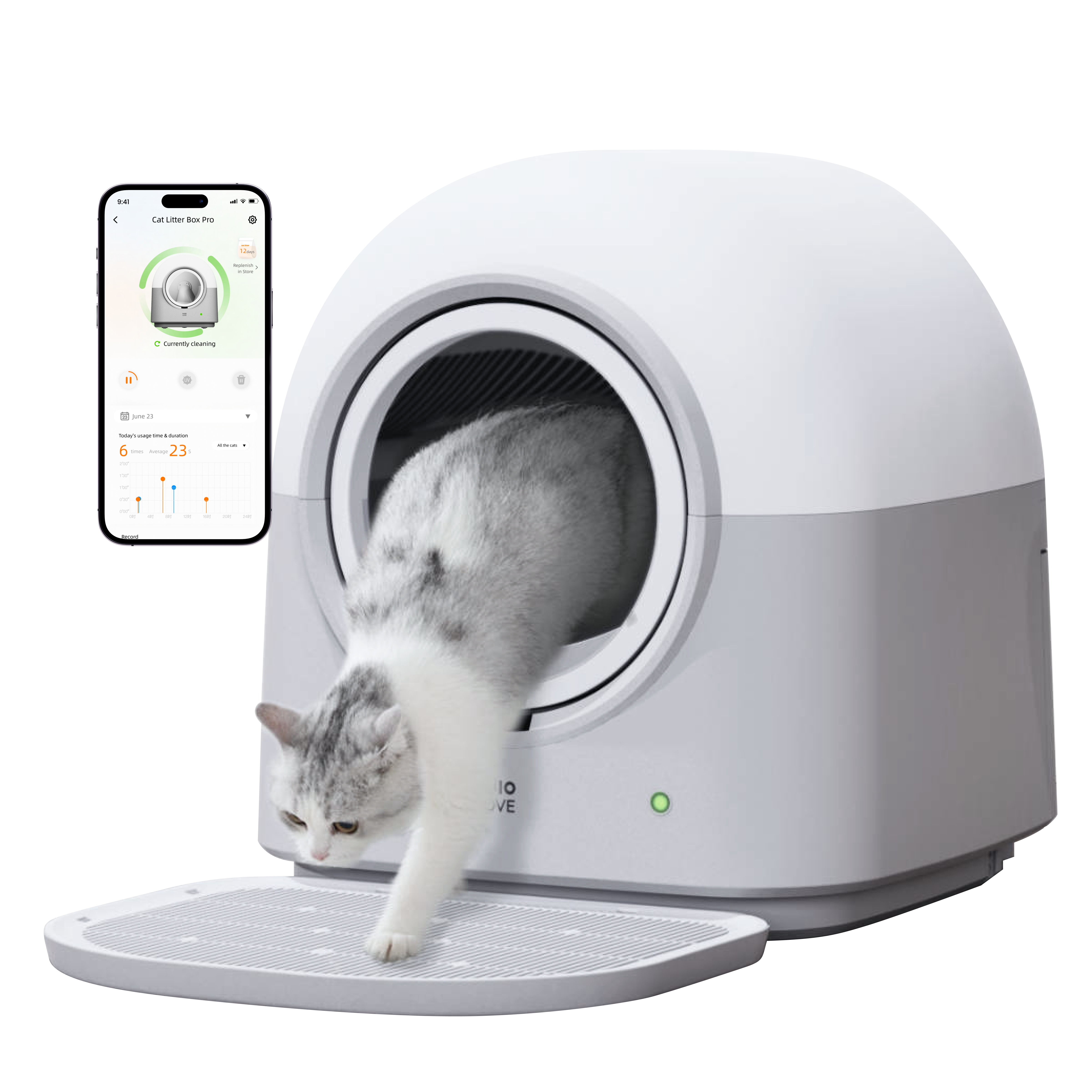自動猫用トイレ プロ ホワイト | HHOLOVE