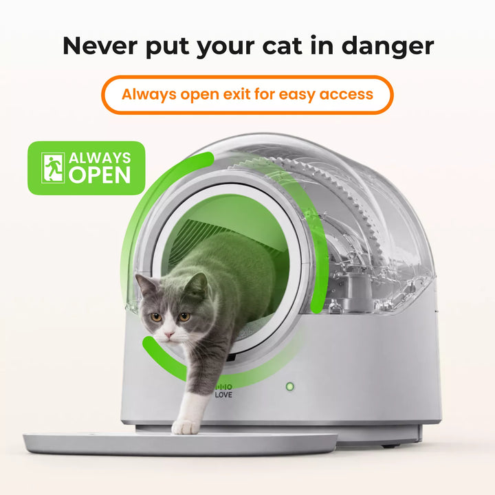 HHOLOVE Automatic Self-Cleaning Cat Litter Box Pro White