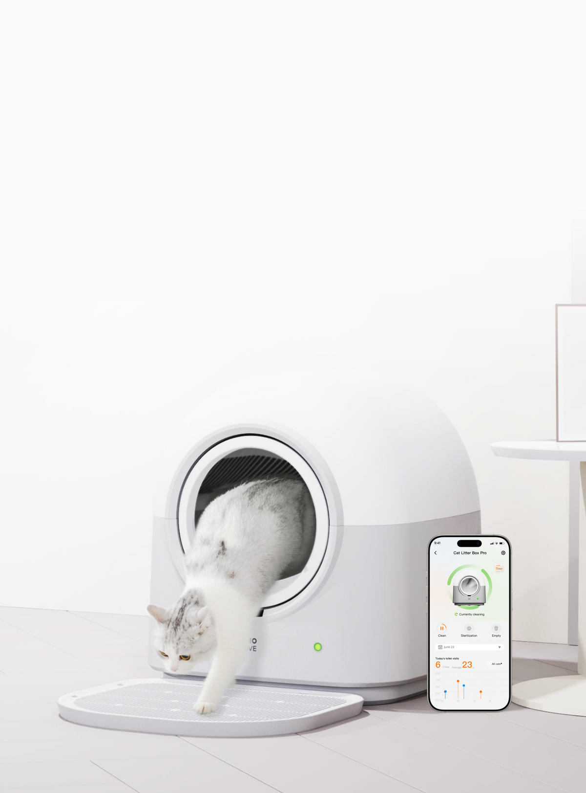 自動猫用トイレ Pro ホワイト | HHOLOVE 自動猫用トイレ Pro ホワイト | HHOLOVE