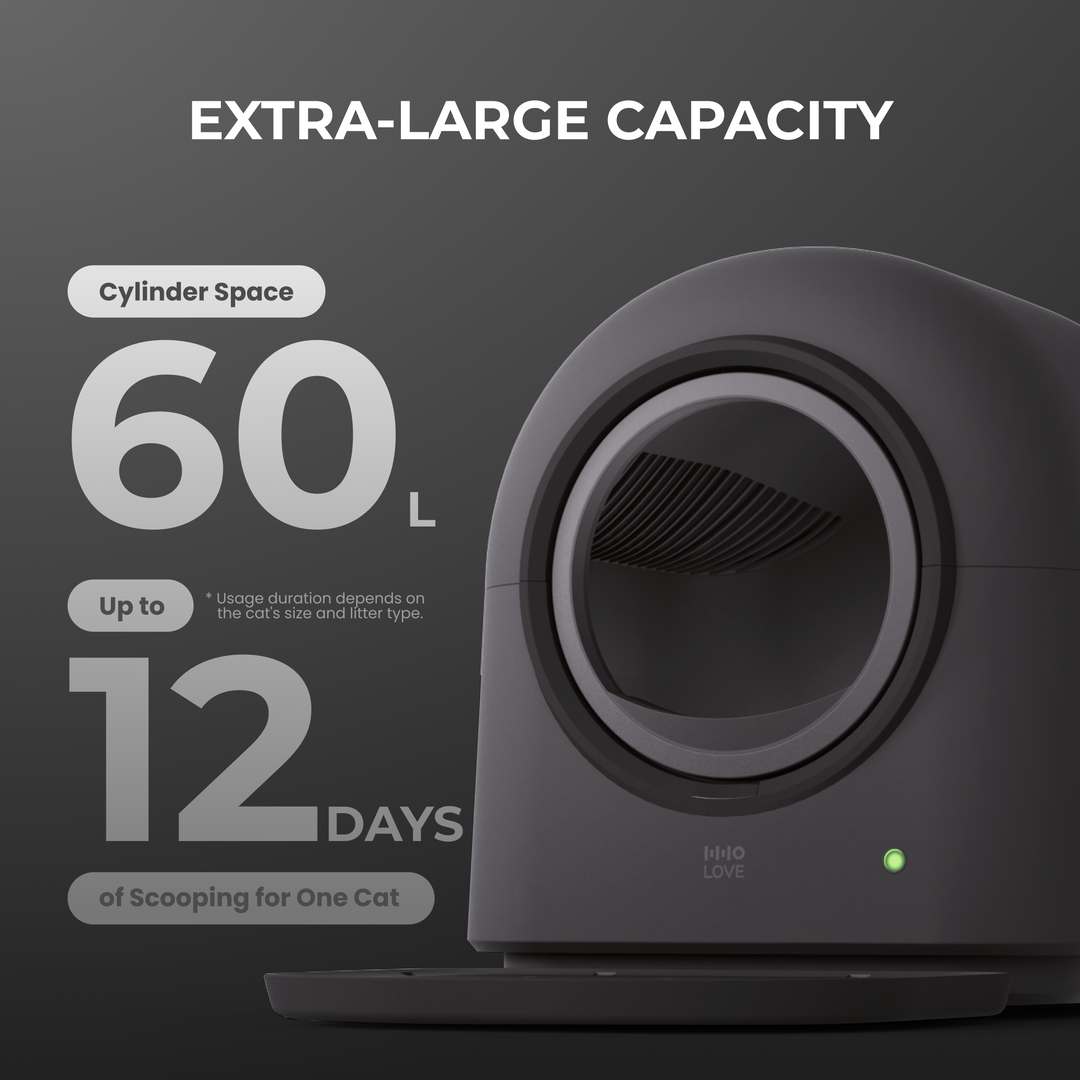 HHOLOVE Automatic Self-Cleaning Cat Litter Box Pro Dark Grey