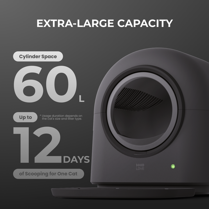 HHOLOVE Automatic Self-Cleaning Cat Litter Box Pro Dark Grey