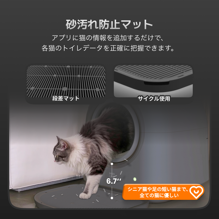 HHOLOVE 自動猫用自動洗浄トイレ プロ ダークグレー