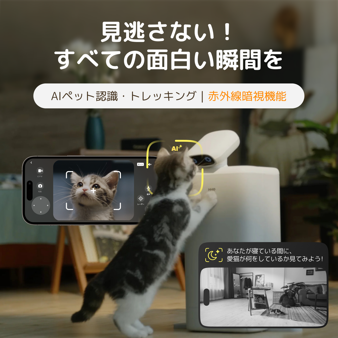 HHOLOVE O Sitter、AIカメラ付き自動猫用給餌器、2K HDビデオ