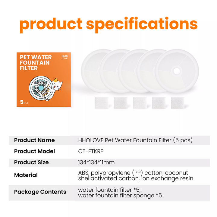 HHOLOVE Cat Water Fountain Filters