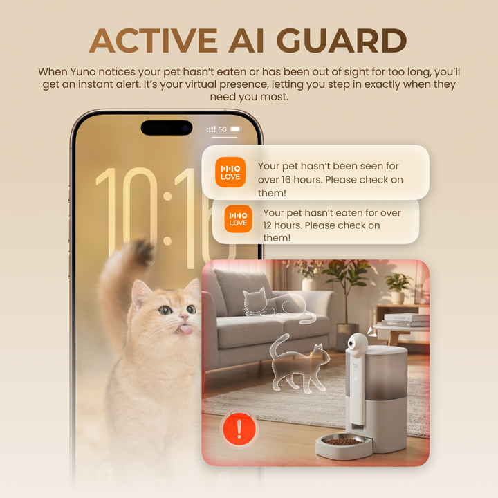 YUNO 360° AI Vision Pet Feeder — Includes 3 Months of Standard AI Care Plan