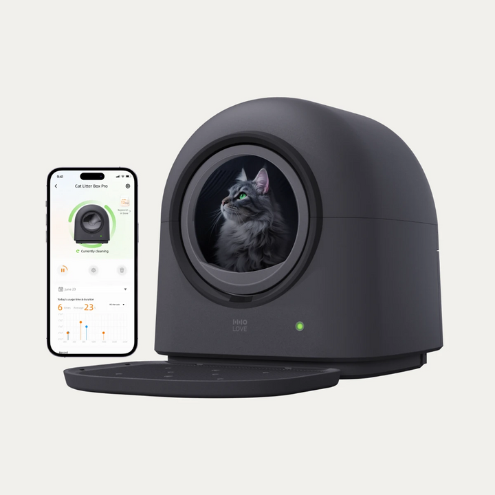 HHOLOVE 自動猫用自動洗浄トイレ プロ ダークグレー