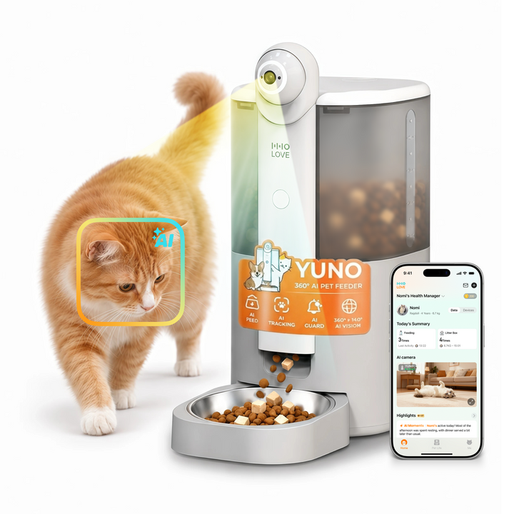 YUNO 360° AI Vision Pet Feeder — Includes 3 Months of Standard AI Care Plan