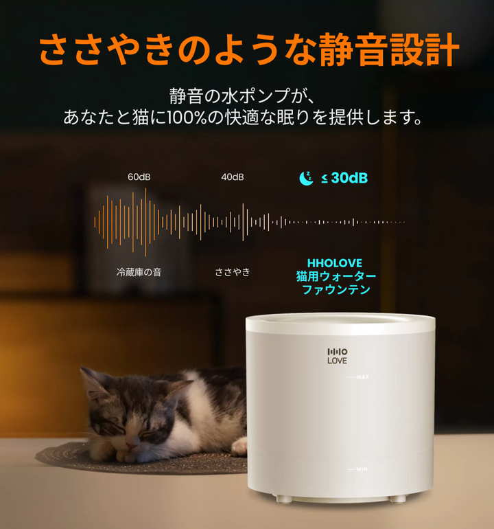 HHOLOVE 猫用ウォーターファウンテン